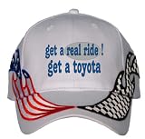 get a real ride! Get a toyota USA Flag / Checker Racing Hat / Baseball Cap