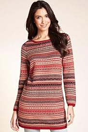 Slash Neck Fair Isle Jumper with Angora