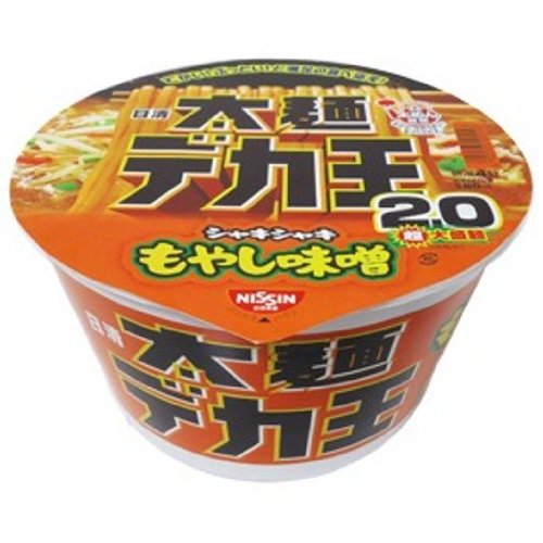 日清 太麺デカ王シャキシャキもやし味噌 201g×12個