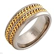 High Quality Gentlemens Band Ring Made in 14K/Ti Gold plated Titanium