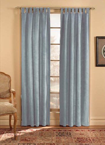 Ultra Suede Tab Top Window Curtain Panel 50 in. W x 84 in. L
