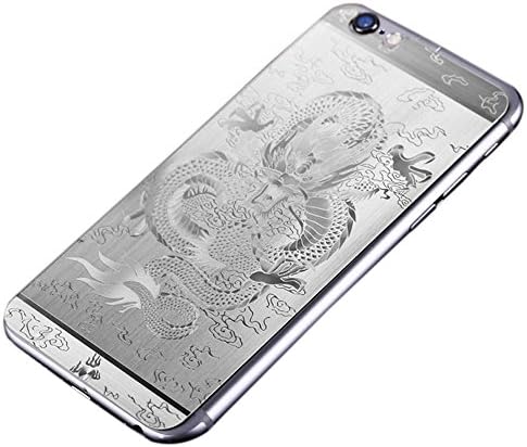 Fochutech Tatoo Tempered Glass Front&amp;Back Mirror Film Screen Protector For Iphone 5 5s 6 6Plus (Silver Dragon For Iphone 5 5s)