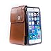 CASE123® MPS Mk II TL Premium Genuine Leather Vertical Swivel Belt Clip Holster for Apple iPhone 6 (4.7 in screen) for use with Otterbox Commuter, Urban Armor Gear, TPU covers, and more - Medium Brown Cowhide