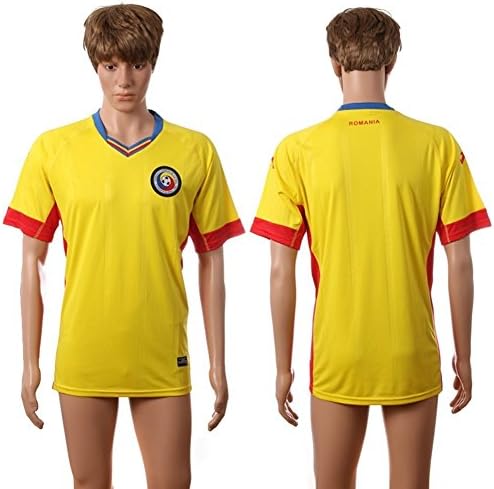 JPN8YC 2016 2017 Romania National Team DIY Name and Number Home Football Soccer Jersey In Yellow