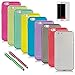 iPhone 6 Case, E LV iPhone 6 Case Bundle including 9 Colorful Soft Flexible Transparent Back TPU Cases for Apple iPhone 6 4.7-inch (Hot Pink / Red / Purple / Turquoise / Blue / Green / Yellow /Gray / Clear) with 2 Stylus, 2 Screen Protectors and 1 Microfiber Digital Cleaner