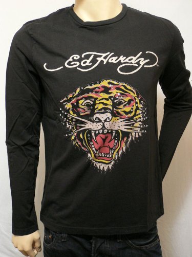Ed Hardy Men langarm T-Shirt Tiger Studs