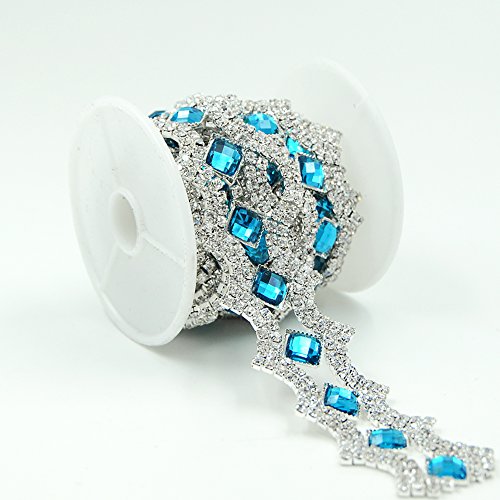 Cheapest Prices! Seasofbeauty Blue Zircon Resin Clear Glass Rhinestone Sewing Costume Wedding Silver...