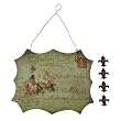 Magnetic Metal Wall Plaque with Magnets- Ephemera with Roses