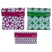 LunchSkins Reusable Sandwich and Snack Bags Set - 3 Pack - Berry Flower, Green Bud, Berry Dots