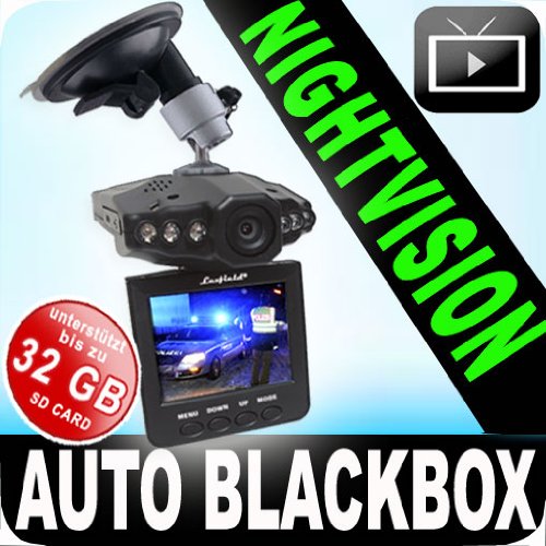 Black-Box - Auto-Hochgeschwindigkeits-Rekorder/Unfalldatenschreiber/Überwachungs-Kamera Video/Audio+Nightvision, Bewegungssensor, 2,5 TFT LCD Monitor+4GB SD Karte