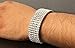 Mens Silver Tone Clear Cz Iced Out 6 Row Hip Hop Bracelet 8.5