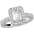 14K White Gold Diamond Engagement Ring Semimount - 0.37 Ct. - CENTER STONE NOT INCLUDED