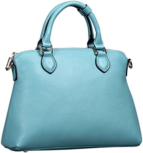 Yisihua Women's Tote Single Shoulder Bag Handbag Light Blue Cow Leather