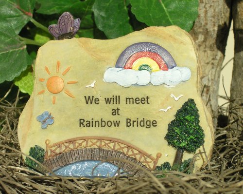 Pet Memorial Message Rock Rainbow Bridge