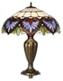 Heart Motif Art Glass 27" High Table Lamp
