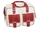 Jill.e Camera Leather Bag Medium, Bone/Red – 071286