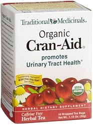 Traditional Medicinals Organic Cran Aid Herbal Tea, 16-Count Wrapped Tea Bags (Pack of 6)