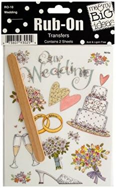 JT Scrapbooking Craft Activity Wedding Rub-On Transfers - 24 Pack