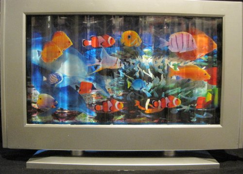 Aquarium Lamp with Fish in Motion, Table or Wall Mount
