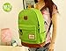 Moolecole Leather & Canvas Backpack School Bag Laptop Backpack with Cat's Ears Design