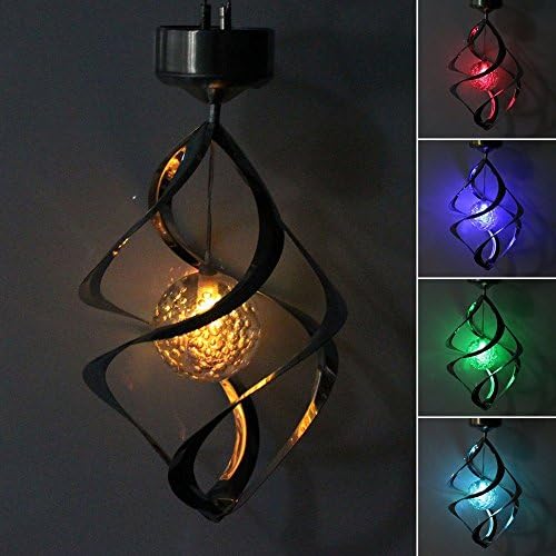 Solar Powered 7 Colors Changing Wind Chime Rotating LED Light for Outdoor Gardening Lighting Decoration by HULA