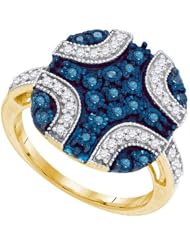 0.50CTW BLUE DIAMOND MICRO-PAVE RING