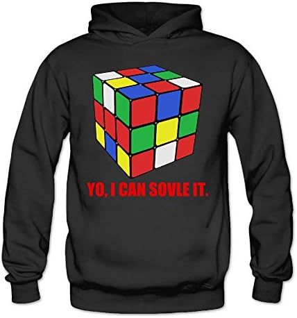 I Can Solve It Rubix Cube Female 50% Cotton Hoodies X-Large Black