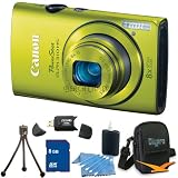 Canon PowerShot ELPH 310 HS 12MP Green Digital Camera 8GB Bundle