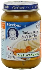 Gerber 3rd Foods Turkey Rice & Vegetables, 6-Ounce (Pack of 12)