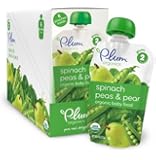Plum Organics Baby Second Blends, Spinach, Peas and Pear, 4 Ounce Pouches (Pack of 12)