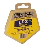 Briko-Maplus LP2 Yellow Low Fluorinated Ski and Snowboard Solid Wax (100 Grams)