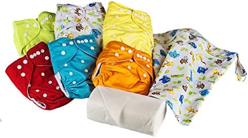 AIO All in One Cloth Diaper with Cover, Insert and Liner, Cloth Diaper Wet Bag and Liner (Unisex Bundle)