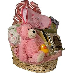 Baby Girl Bassinet Gift Basket