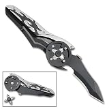 Multi Blade Futuristic Black Sonic Folding Knife