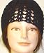 Hand Crocheted Set of Two Black and Kelly Green Rayon Cotton Gimp Skull Cap
