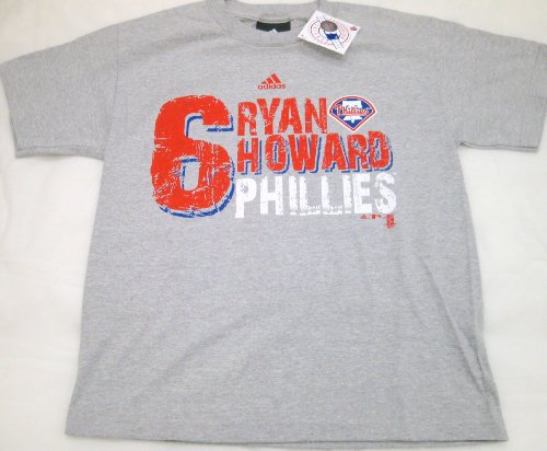 MLB Adidas Philadelphia Phillies Ryan Howard Youth T-Shirt Medium Grey