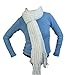 Womens heavyweight white knitted triangular scarf - Length 72