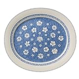 IMAGE OF Villeroy & Boch Farmhouse Touch Blue Flowers Oval Platter