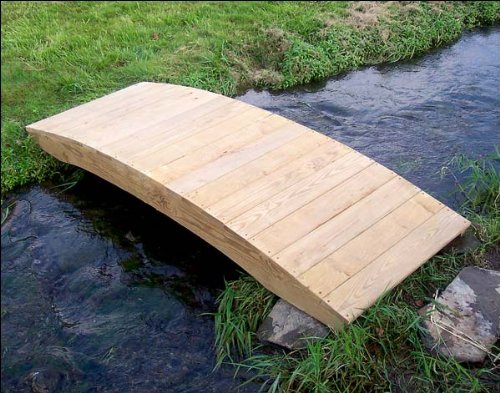 12' Treated Pine Fiore Plank Garden Bridge
