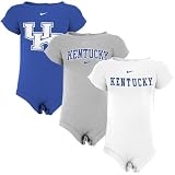 Nike Kentucky Wildcats Infant Royal Blue, Ash & White 3-Pack Romper Set