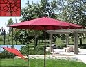New 9' Burgundy Patio Umbrella Wooden Market Umbrella W/ Tilt