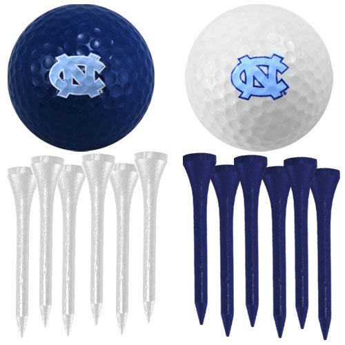 North Carolina Tar Heels Two Golf Balls And Twelve Tees Set