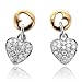 14k Two Tone Gold Heart Drop Diamond Earrings (HI, I, 0.20 carat)