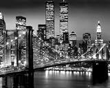 Posters: New York Mini Poster - Bridge Black & White (20 x 16 inches)