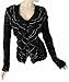 Black Sequins Ladies Plus Size Shirt Top Blouse Size 1X