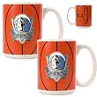 Dallas Mavericks 2pc Ceramic Gameball Mug Set - Primary Logo NBA Basketball