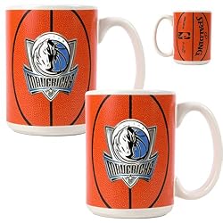 Dallas Mavericks 2pc Ceramic Gameball Mug Set - Primary Logo NBA Basketball
