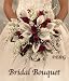 wedding bouquet bridal package bridesmaid groom boutonniere corsage silk flowers love ANNA BELLE BURGUNDY