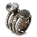 Vintage Wide Band Crystal Cocktail Ring (Clear&Jet Black)