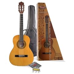 Konzergitarre-Pack 3/4 mit Gitarrentasche, Gitarrenstimmpfeife, Ersatz-Saiten